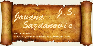 Jovana Sazdanović vizit kartica